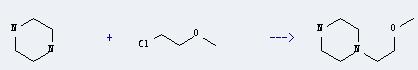 2-Chloroethyl methyl mther can react with piperazine to get 1-(2-methoxy-ethyl)-piperazine.